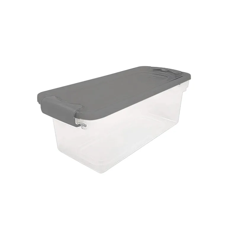 Homz 6-1/8 in. H x 16 1/4 in. W x 7 in. D Stackable Storage Bin (Pack of 10)