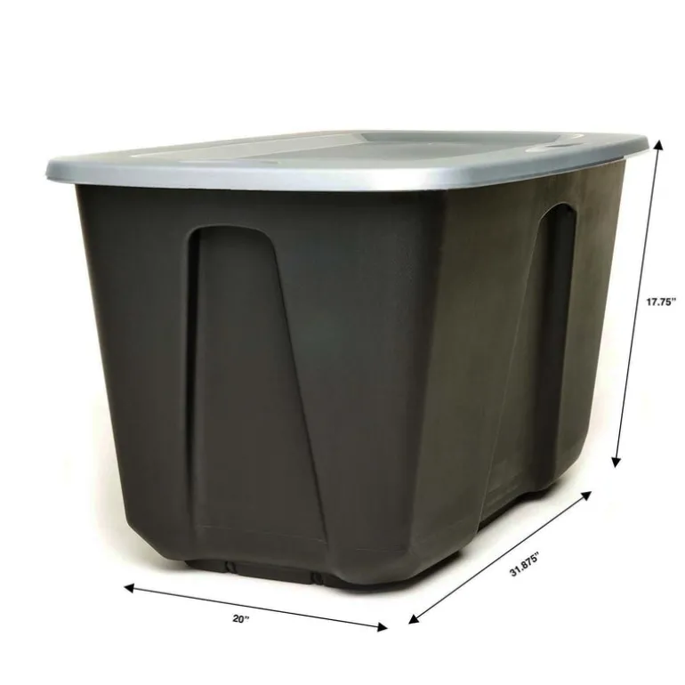 Homz 20 in. H x 31.875 in. W x 17.75 in. D Stackable Storage Tote (Pack of 6)