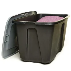 Homz 20 in. H x 31.875 in. W x 17.75 in. D Stackable Storage Tote (Pack of 6)