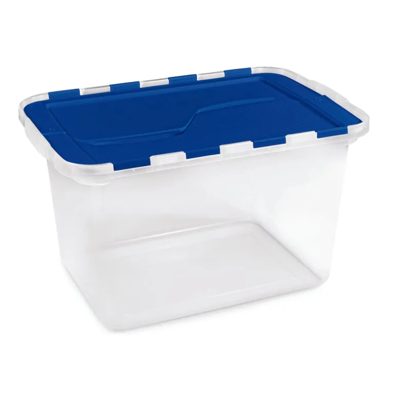 Homz 13 in. H x 23 in. W x 14.75 in. D Stackable Storage Tote (Pack of 6)