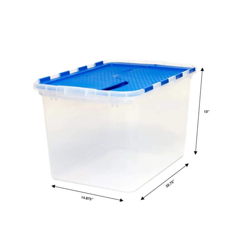 Homz 13 in. H x 23 in. W x 14.75 in. D Stackable Storage Tote (Pack of 6)