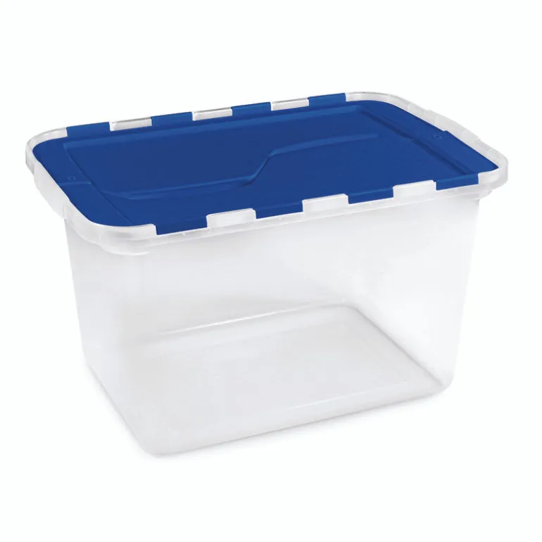 Homz 13 in. H x 23 in. W x 14.75 in. D Stackable Storage Tote (Pack of 6)