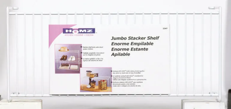 Homz 10.27 in. H x 9.25 in. W x 21.75 in. L White Stackable Shelf (Pack of 6)