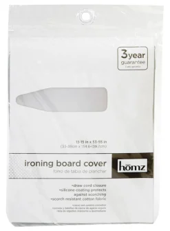 Homz 15 in. W X 55 in. L Cotton Gray Ironing Board Cover