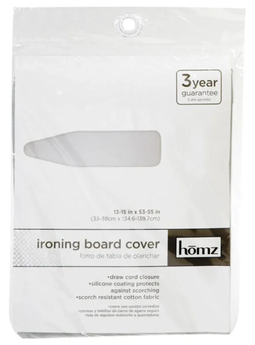 Homz 15 in. W X 55 in. L Cotton Gray Ironing Board Cover