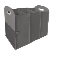 Homz Gray Polyester Collapsible Triple Laundry Sorter