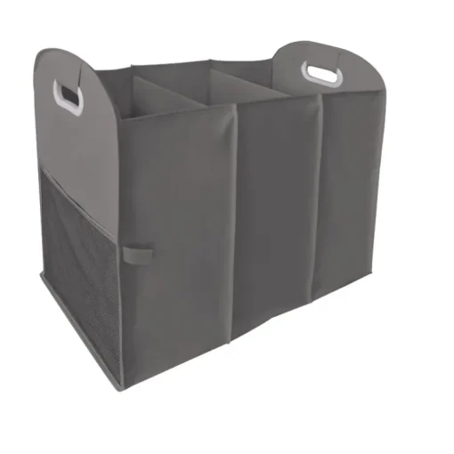 Homz Gray Polyester Collapsible Triple Laundry Sorter