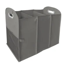 Homz Gray Polyester Collapsible Triple Laundry Sorter