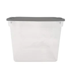 Homz Latching 12-1/8 in. H x 13 in. W x 16-1/4 in. D Stackable Storage Box (Pack of 8)