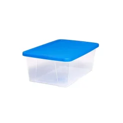 Homz snaplock 4.625 in. H x 8.25 in. W x 13.375 in. D Stackable Storage Tote (Pack of 10)