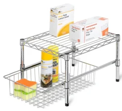 Honey Can Do SHF-01867 17.75" X 14.75" X 11" Steel Adjustable Shelf With Under Cabi (Pack of 3)