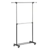 Honey-Can-Do 73 in. H X 60 in. W X 17 in. L Chrome Double Bar Garment Rack