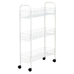 Household Essentials Slimline 30 in. H X 19.5 in. W X 7 in. D Metal 3-Shelf 3 Shelf Laundry Rack