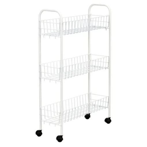 Household Essentials Slimline 30 in. H X 19.5 in. W X 7 in. D Metal 3-Shelf 3 Shelf Laundry Rack