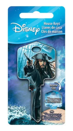 Howard Keys Disney Capt N Jack Sparrow House Key Blank Single Sided for Kwikset and Titan Locks (Pack of 5)