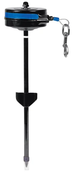 Howard Pet Retractable Blue Metal Weather-Resistant Reflective Tie Out Stake Medium 20 L ft.