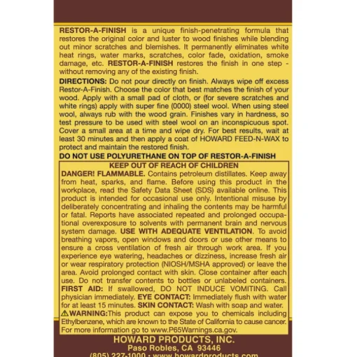 Howard Restor-A-Finish Semi-Transparent Dark Walnut Oil-Based Wood Restorer 1 pt