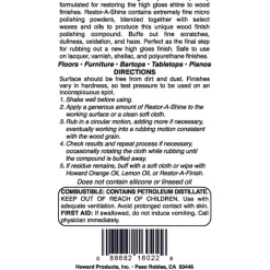 Howard Restor-A-Shine No Scent Polishing Compound 16 oz Cream