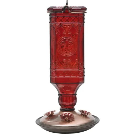 Hummingbird Bottle Feeder, Red, 4 Ports, 24-oz.