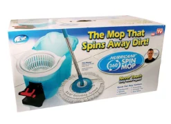 Hurricane Blue/White Microfiber Spin Mop 12 W in. with Bucket