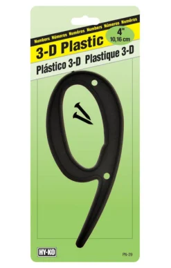 Hy-Ko 4 in. Black Plastic Nail-On Number 9 1 pc.