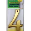 Hy-Ko 4 in. Brass Gold 4 Number Nail-On (Pack of 3)
