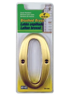Hy-Ko 4 in. Brass Nail-On Number 0 1 pc. Gold (Pack of 3)