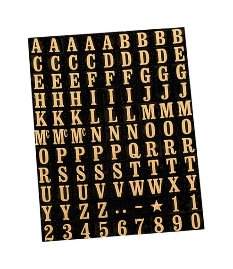 Hy-Ko 3/8 in. Gold Vinyl Letters and Numbers 0-9, A-Z Self-Adhesive 1 pk (Pack of 10)