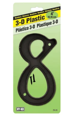 Hy-Ko 4 in. Plastic Nail-On Number 8 1 pc. Black
