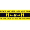 Hy-Ko English Yellow Social Distancing Decal 6 in. H x 18 in. W