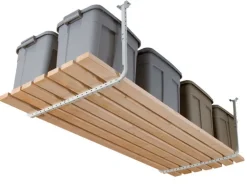 Hyloft 24-34 in. H x 26 in. W x 30 in. D Titanium Powder Steel Ceiling Storage Rack