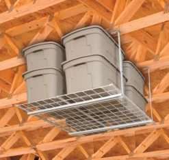 Hyloft 24 in. H x 27 in. W x 36 in. D White Steel Ceiling Storage Rack