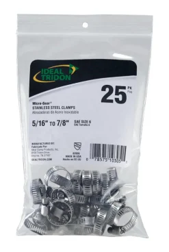 Ideal Tridon Micro-Gear 5/16 in to 7/8 in. SAE 6 Silver Hose Clamp Stainless Steel Band
