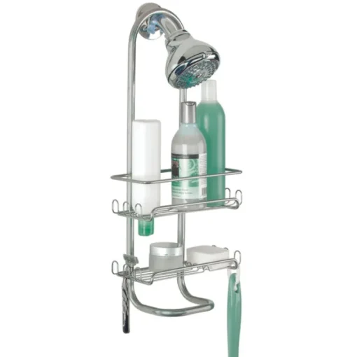iDesign 21 in. H X 4.5 in. W X 12 in. L Chrome Silver Shower Caddy