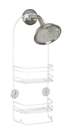 iDesign 21 in. H X 4 in. W X 8-3/4 in. L Matte White Shower Caddy
