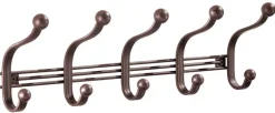 iDesign 15-1/4 in. L Bronze Silver Steel Large York Lyra 5-Hook Rack 1 pk