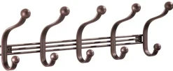 iDesign 15-1/4 in. L Bronze Silver Steel Large York Lyra 5-Hook Rack 1 pk