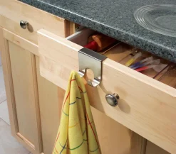 iDesign 2 in. L Brushed Nickel Silver Stainless Steel Medium Over the Cabinet Hook 1 pk