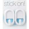 iDesign 3/4 in. L White Plastic Small Stick On Hook 0.2 lb. cap. 2 pk