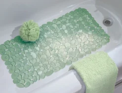 iDesign 26-1/2 in. L X 13-3/4 in. W Green Vinyl Bath Mat