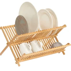 iDesign Brown Bamboo Dish Drying Rack