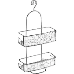 iDesign Bubbli 21.75 in. H X 10.25 in. W X 5.5 in. L Clear/Silver Shower Caddy