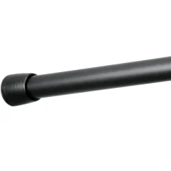 iDesign Cameo Tension Curtain Rod 75 in. L Matte Black