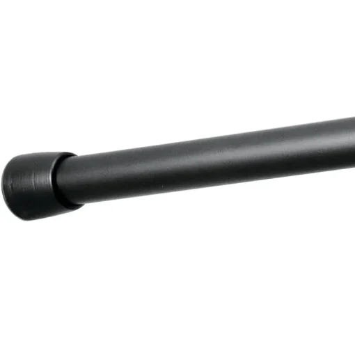 iDesign Cameo Tension Curtain Rod 75 in. L Matte Black