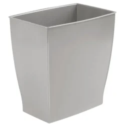 iDesign Mono 2.5 gal Gray Plastic Rectangular Wastebasket