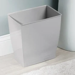 iDesign Mono 2.5 gal Gray Plastic Rectangular Wastebasket