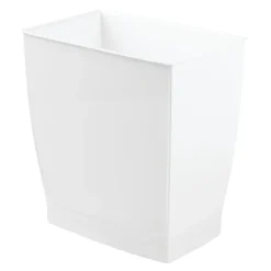 iDesign Mono 2.5 gal White Plastic Rectangular Wastebasket