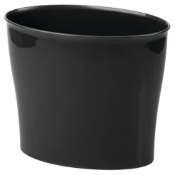 iDesign Nuvo Black Plastic Oval Wastebasket