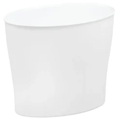 iDesign Nuvo White Plastic Oval Wastebasket