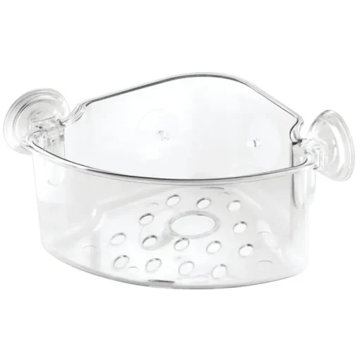iDesign Power Lock Clear Plastic Shower Basket